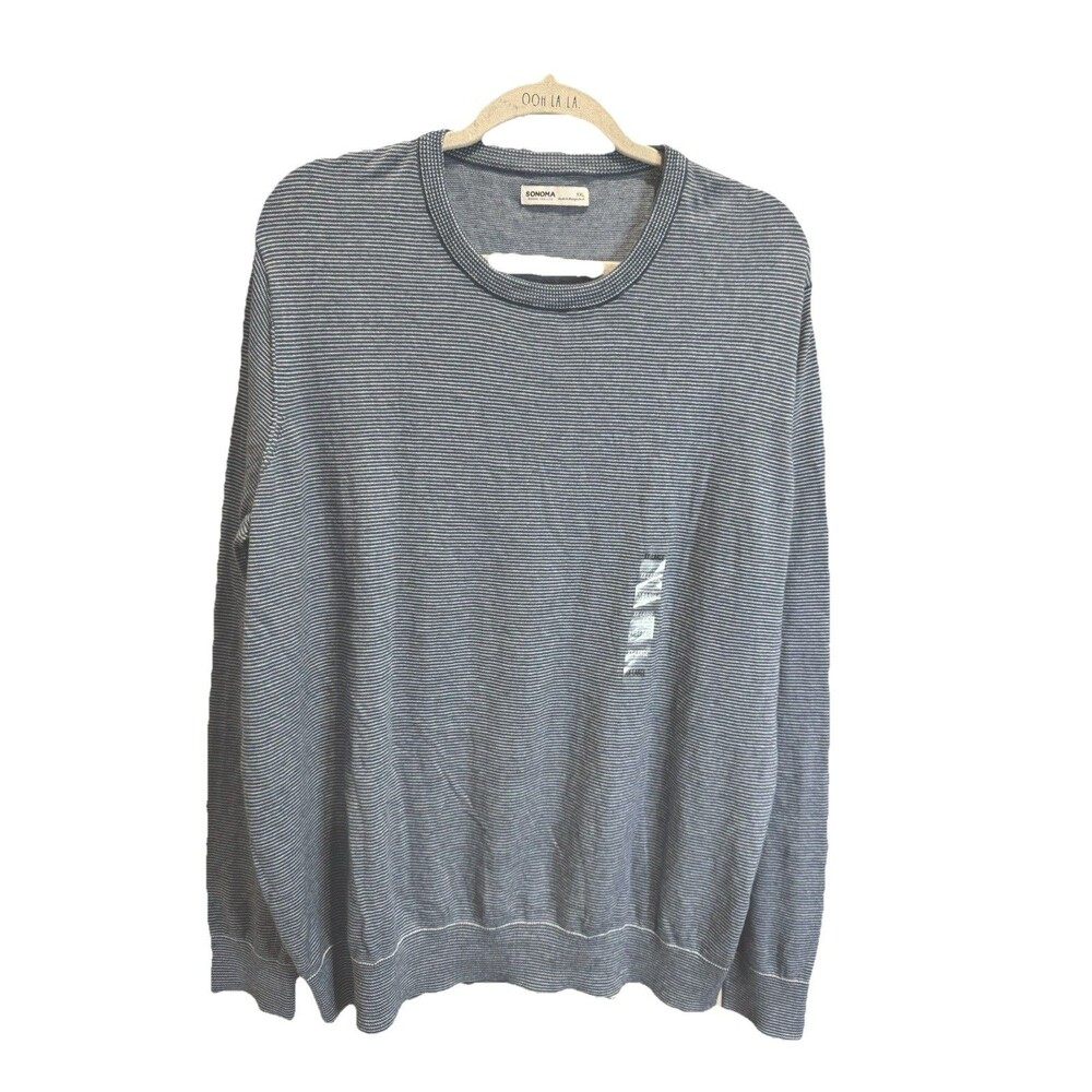 Men’s Sonoma Goods For Life Long Sleeve Sweater Size XXL Blue Cotton